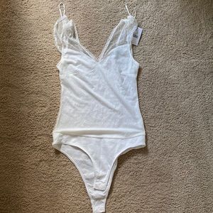 Forever 21 white mesh body suit size medium
